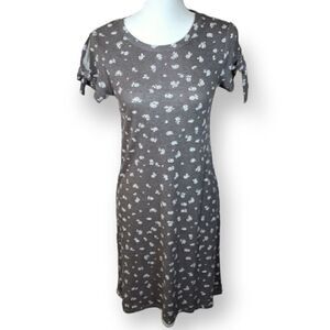 LC LAUREN CONRAD GRAY & WHITE FLORAL DRESS SZ.XS EUC